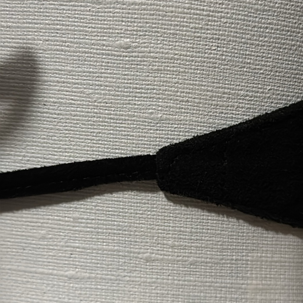 Genuine Leather Halter Top-M-Black with Embroidered Front Detail-Ties-Like New - Picture 10 of 14
